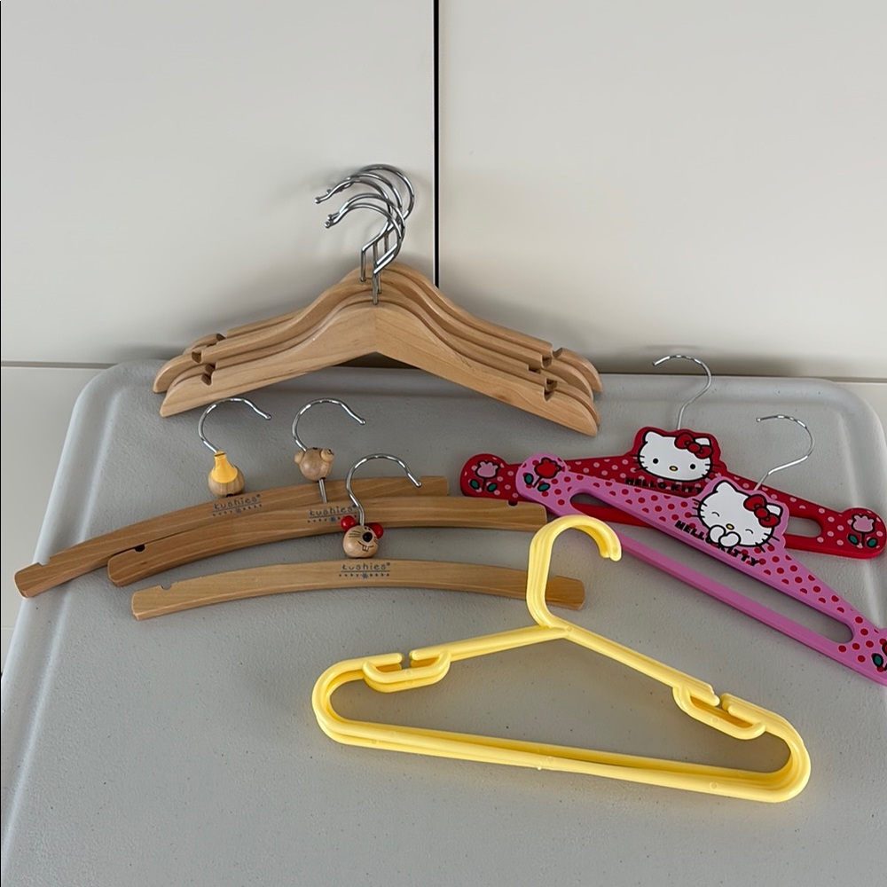 Wooden and Plastic Hangers Set